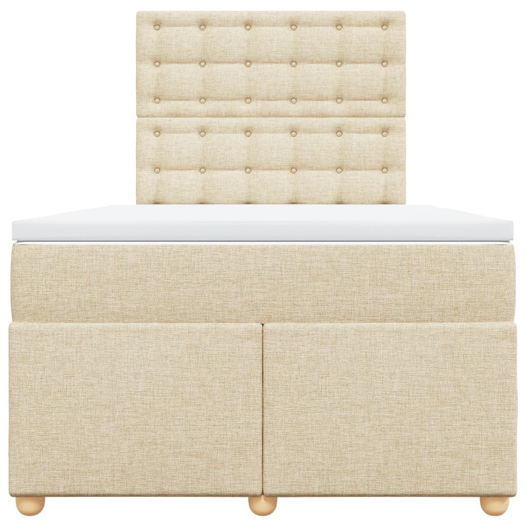 Boxspring met matras stof crèmekleurig 120x200 cm