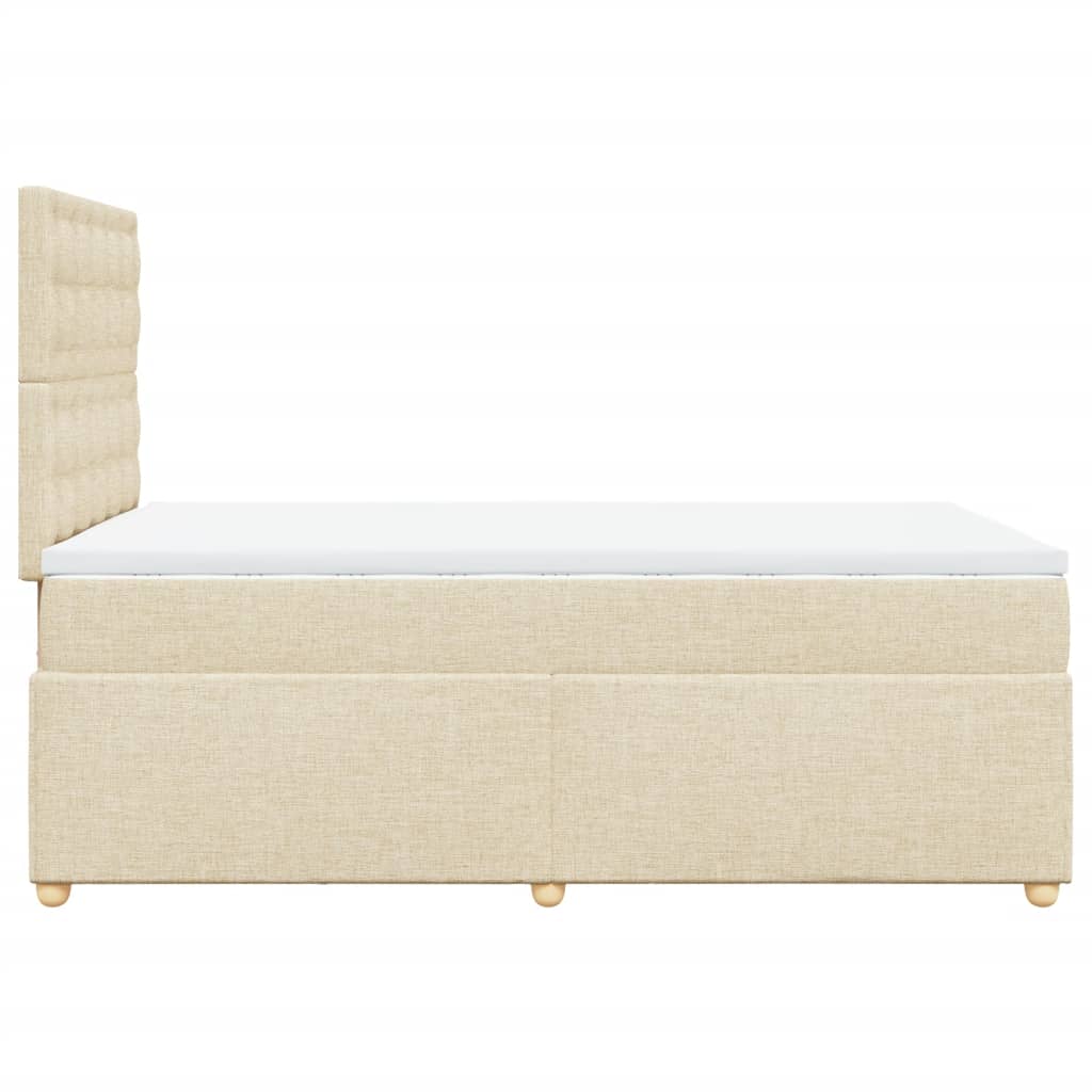 Boxspring met matras stof crèmekleurig 120x200 cm