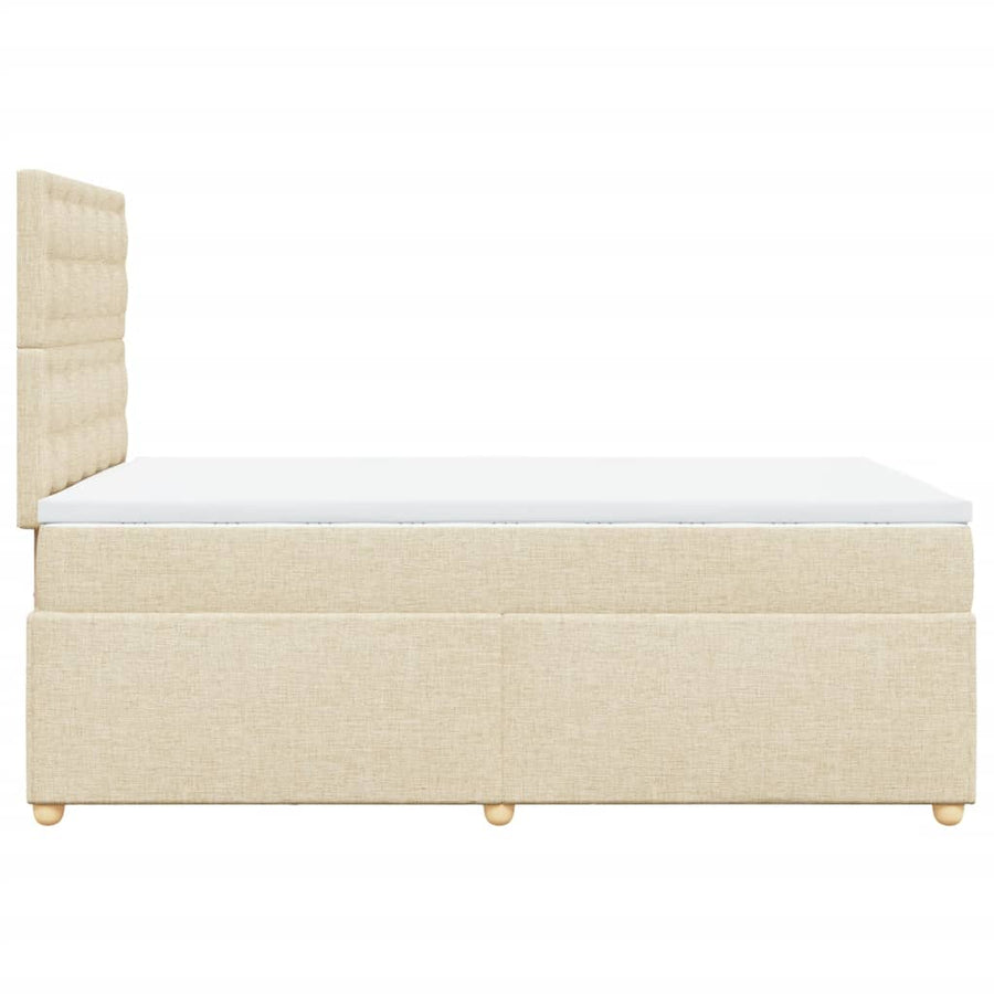 Boxspring met matras stof crèmekleurig 120x200 cm