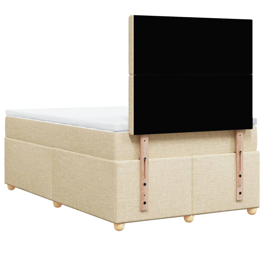 Boxspring met matras stof crèmekleurig 120x200 cm