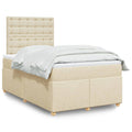 Box spring with fabric mattress, cream, 120x200 cm