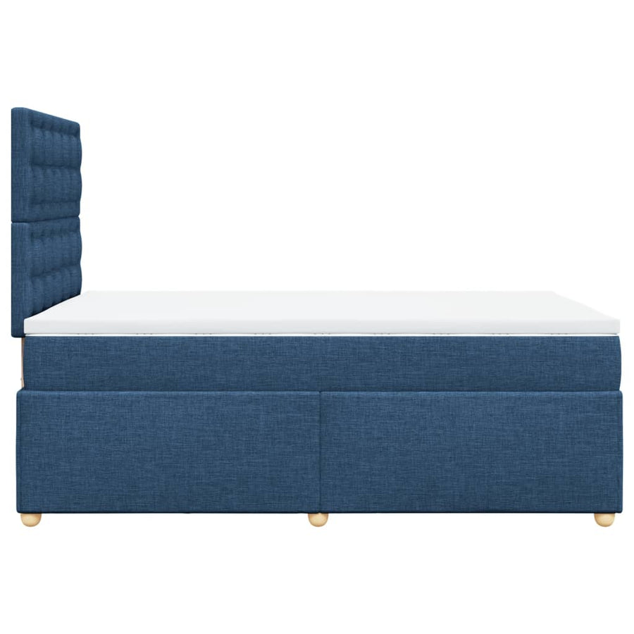 Boxspring met matras stof blauw 120x200 cm