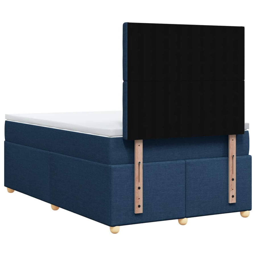 Boxspring met matras stof blauw 120x200 cm