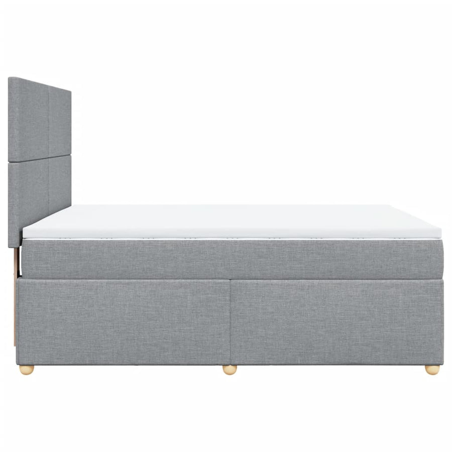 Boxspring met matras stof lichtgrijs 140x190 cm