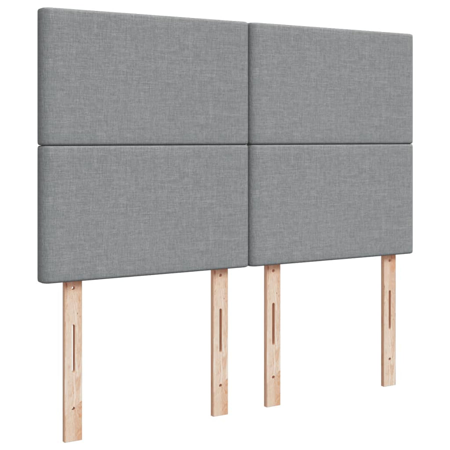 Boxspring met matras stof lichtgrijs 140x190 cm