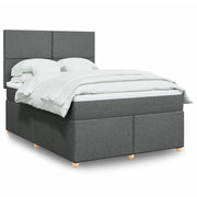 Boxspring met matras 140x190 cm donkergrijs