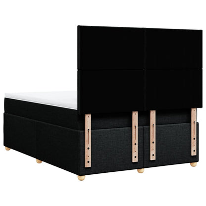 Boxspring met matras stof zwart 140x190 cm