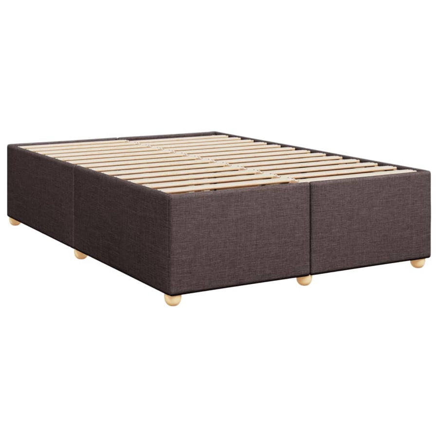 Boxspring met matras stof donkerbruin 140x190 cm