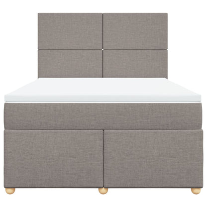 Boxspring met matras stof taupe 140x190 cm
