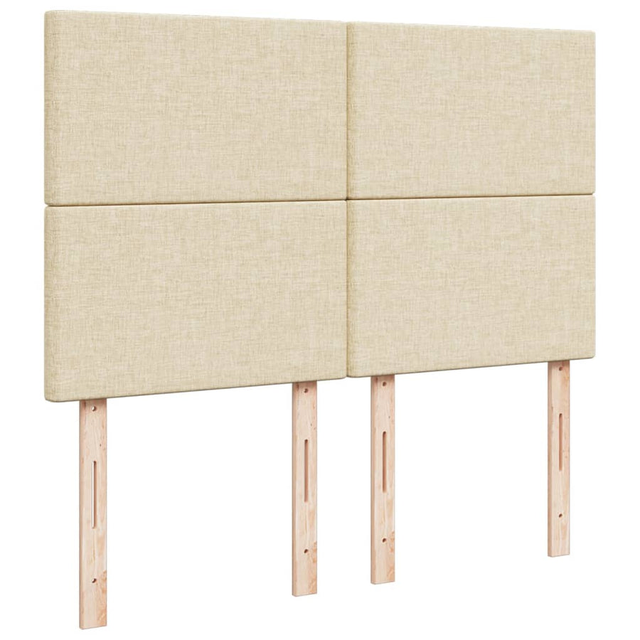Boxspring met matras stof crèmekleurig 140x190 cm