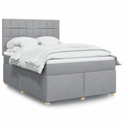 Boxspring 140x190 cm lichtgrijs met matras