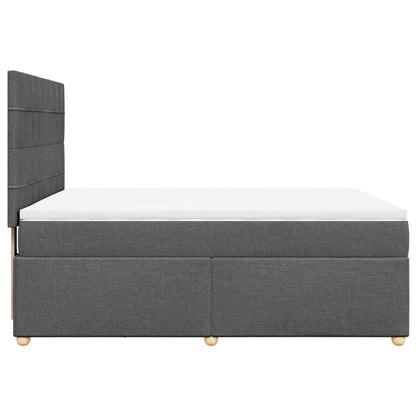 Boxspring met matras stof donkergrijs 140x190 cm