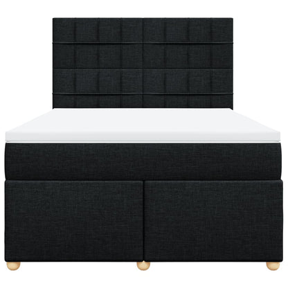 Boxspring met matras stof zwart 140x190 cm
