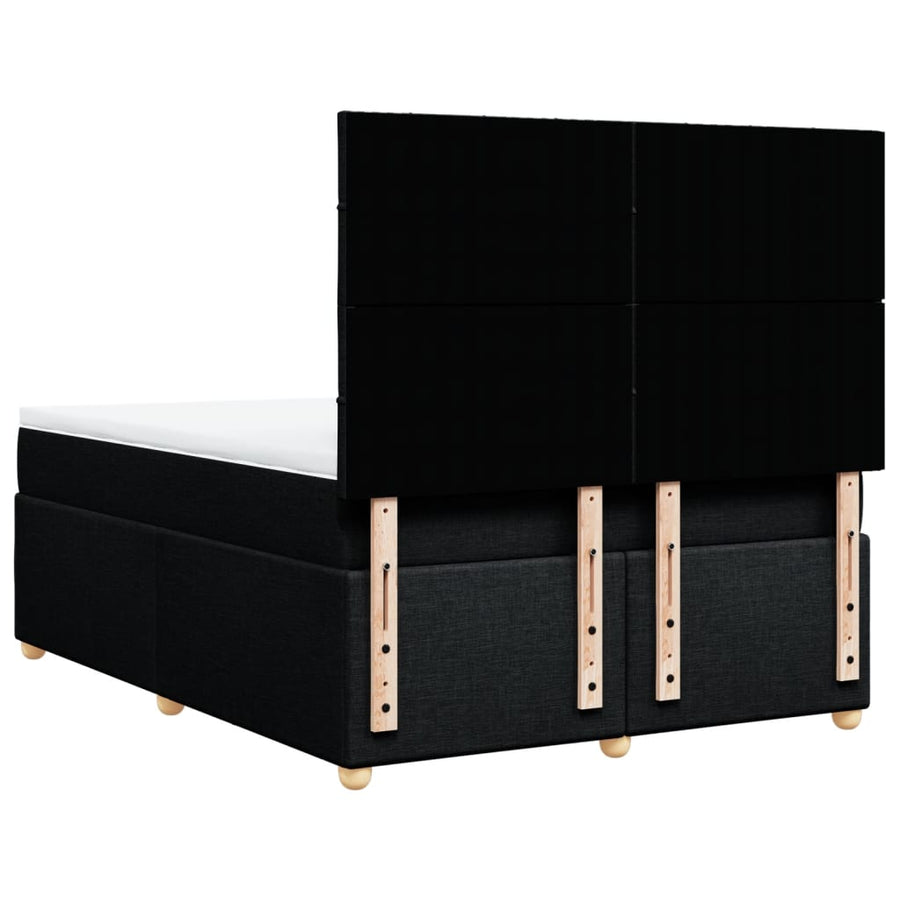 Boxspring met matras stof zwart 140x190 cm
