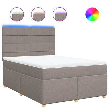 Boxspring met matras stof taupe 140x190 cm