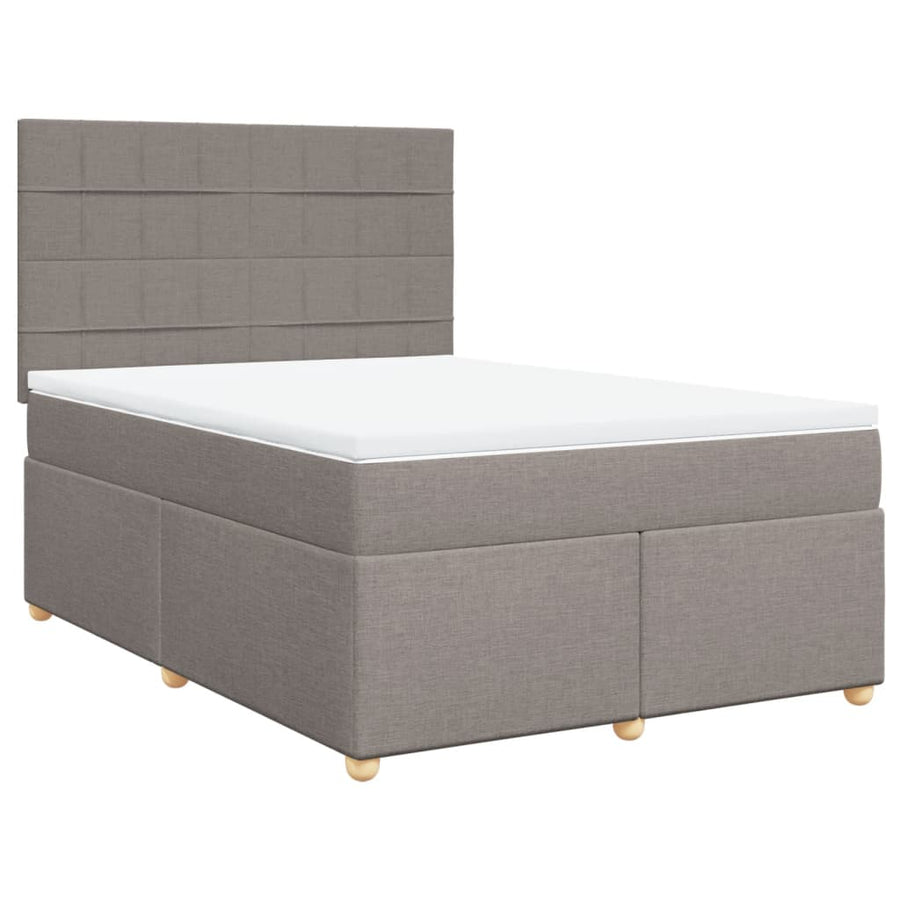 Boxspring met matras stof taupe 140x190 cm