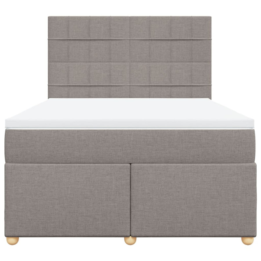 Boxspring met matras stof taupe 140x190 cm
