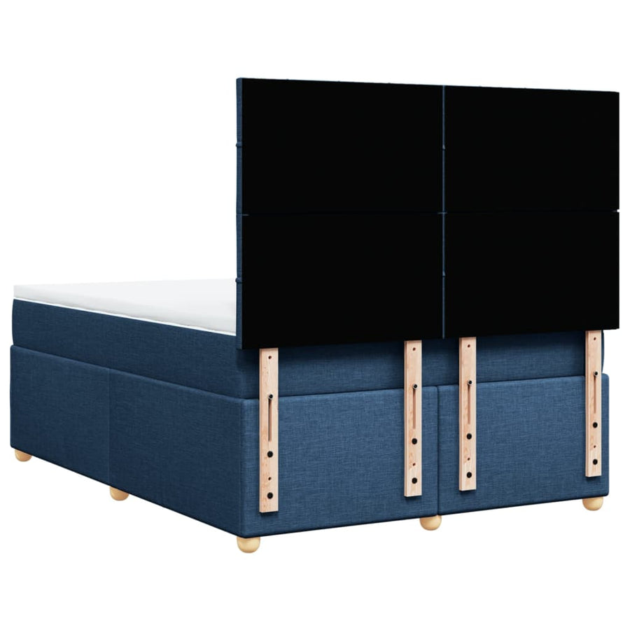 Boxspring met matras stof blauw 140x190 cm