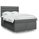 Boxspring met matras 140x190 cm donkergrijs