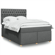 Boxspring met matras 140x190 cm donkergrijs