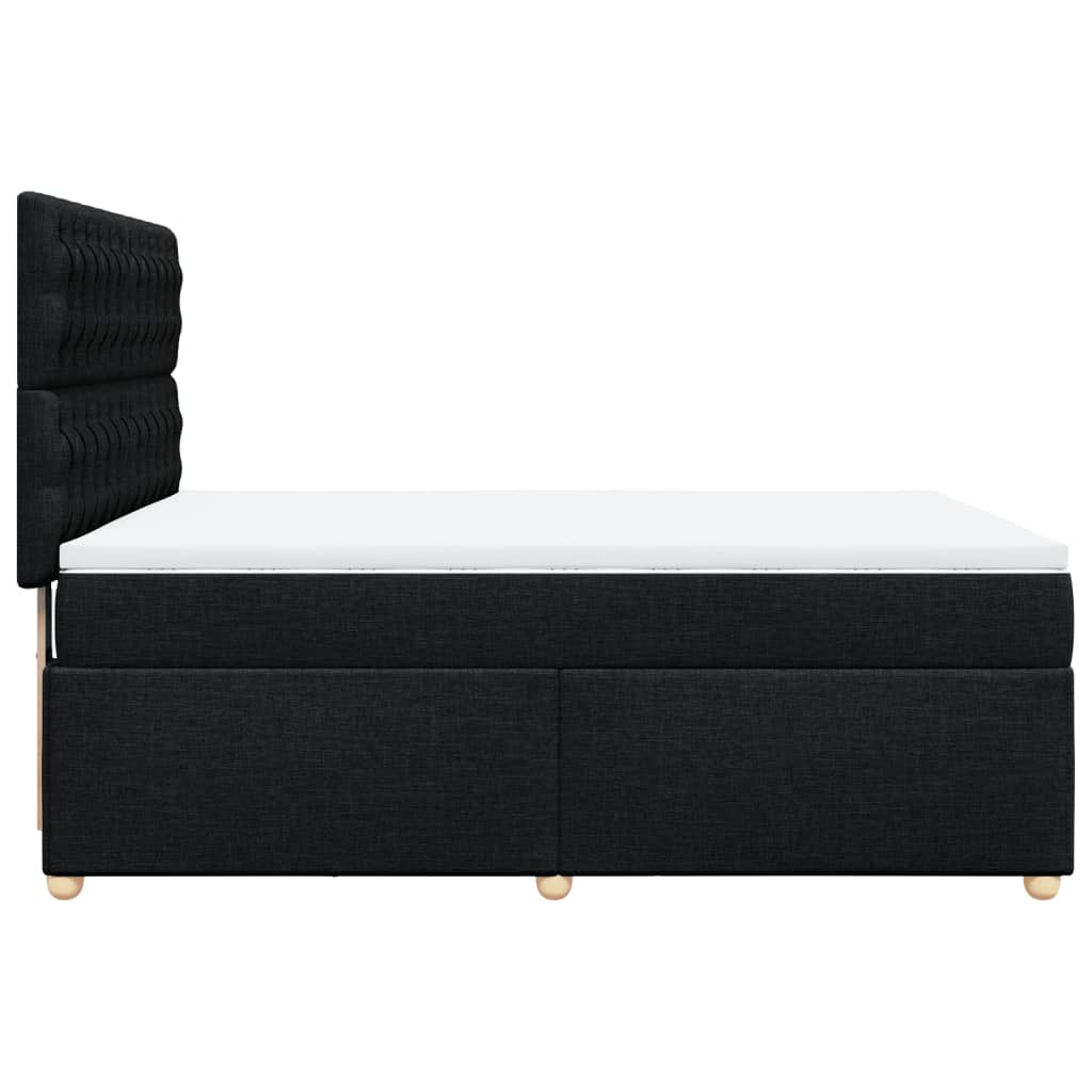 Boxspring met matras stof zwart 140x190 cm