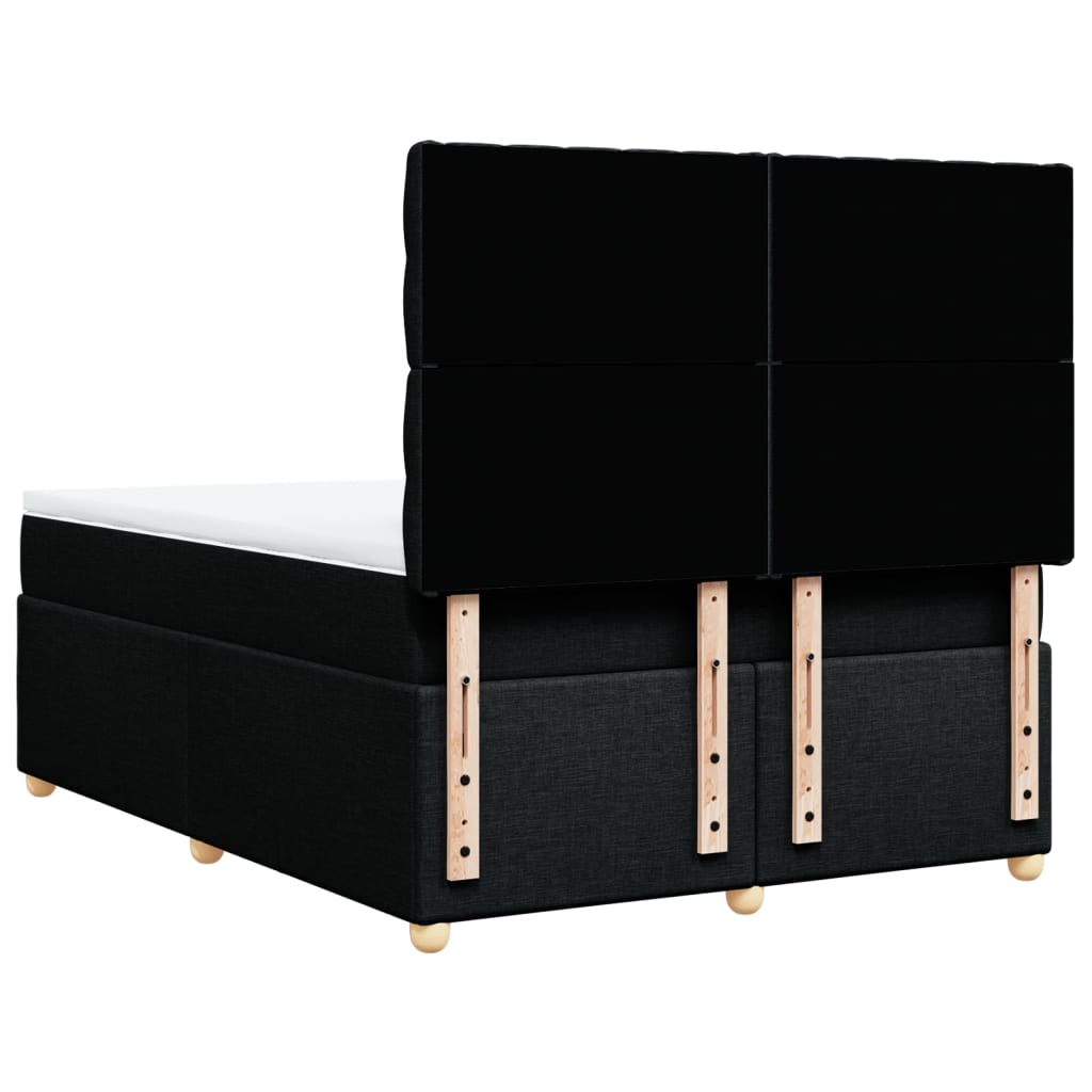 Boxspring met matras stof zwart 140x190 cm