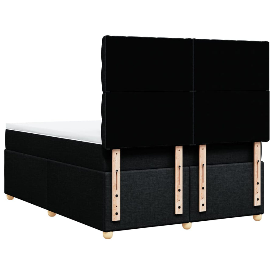 Boxspring met matras stof zwart 140x190 cm