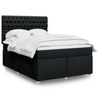 Boxspring bed 140x190 cm zwart stof