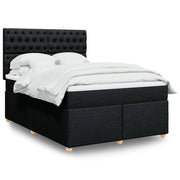 Boxspring bed 140x190 cm zwart stof