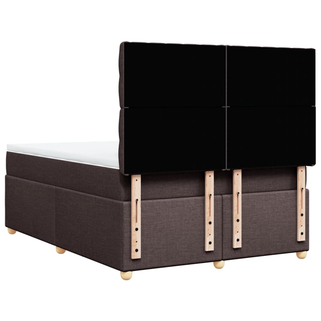 Boxspring met matras stof donkerbruin 140x190 cm