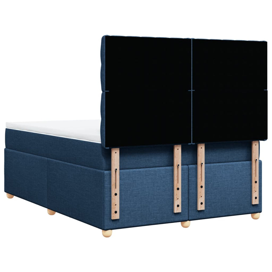 Boxspring met matras stof blauw 140x190 cm