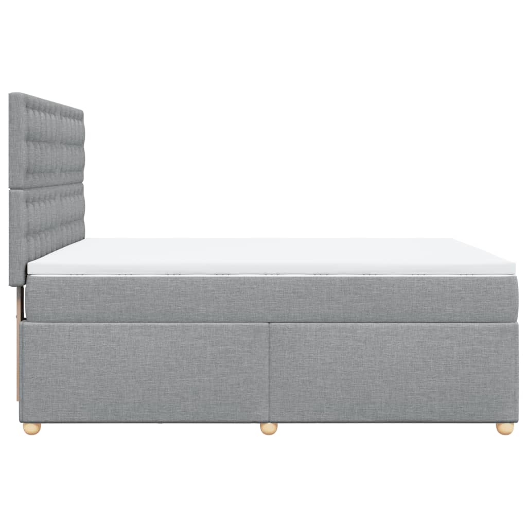 Boxspring met matras stof lichtgrijs 140x190 cm