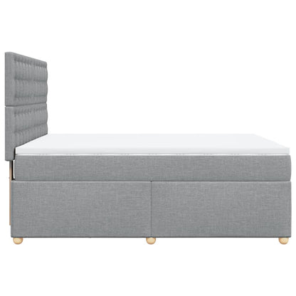 Boxspring met matras stof lichtgrijs 140x190 cm