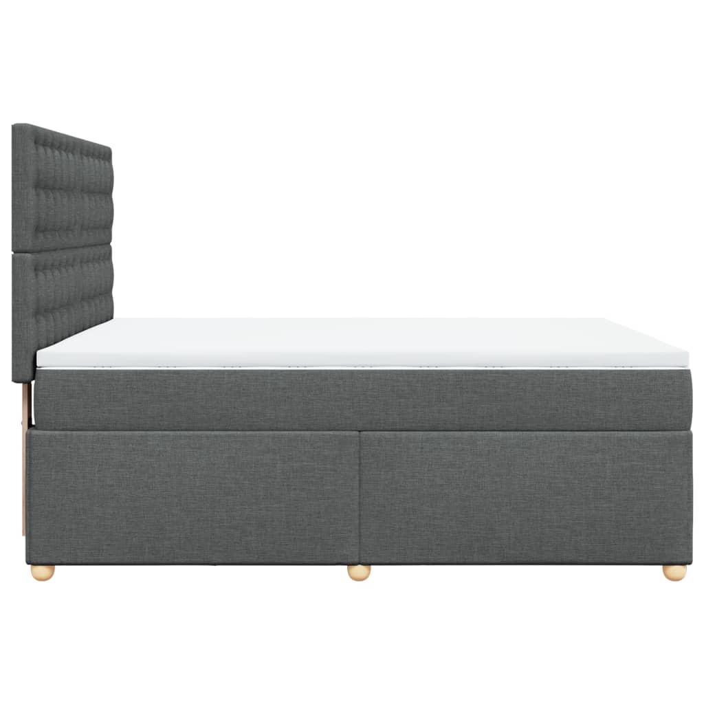 Boxspring met matras stof donkergrijs 140x190 cm