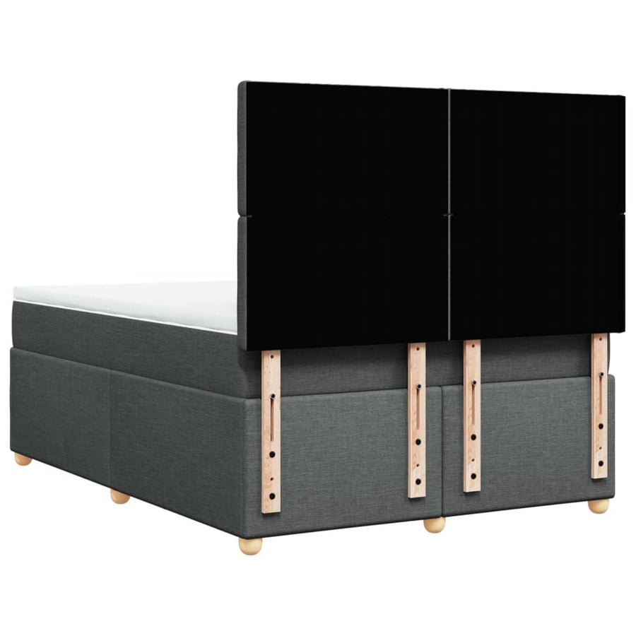 Boxspring met matras stof donkergrijs 140x190 cm