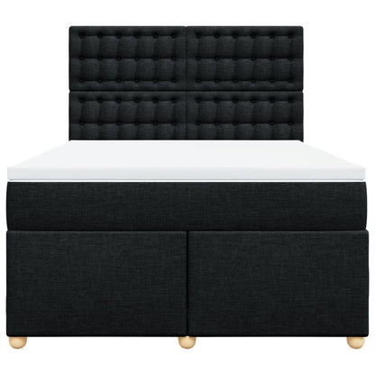 Boxspring met matras stof zwart 140x190 cm