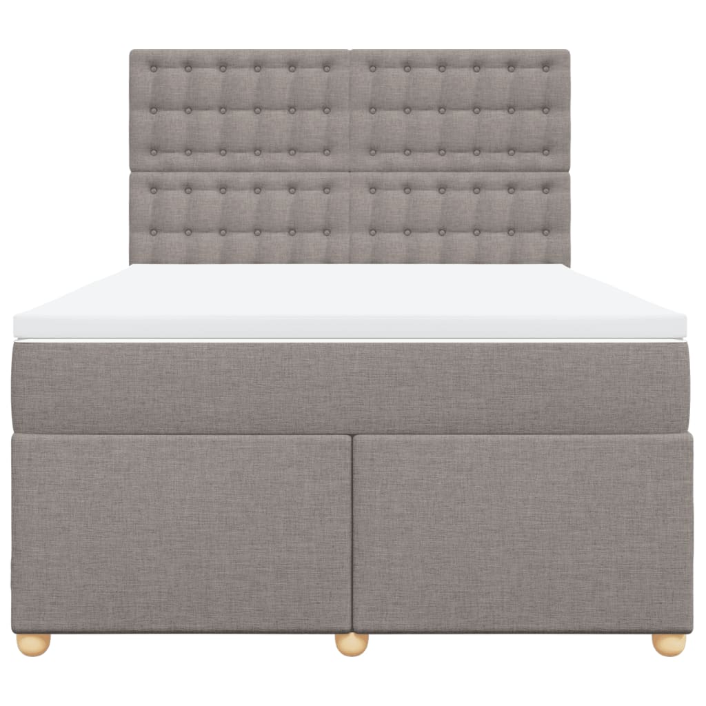 Boxspring met matras stof taupe 140x190 cm