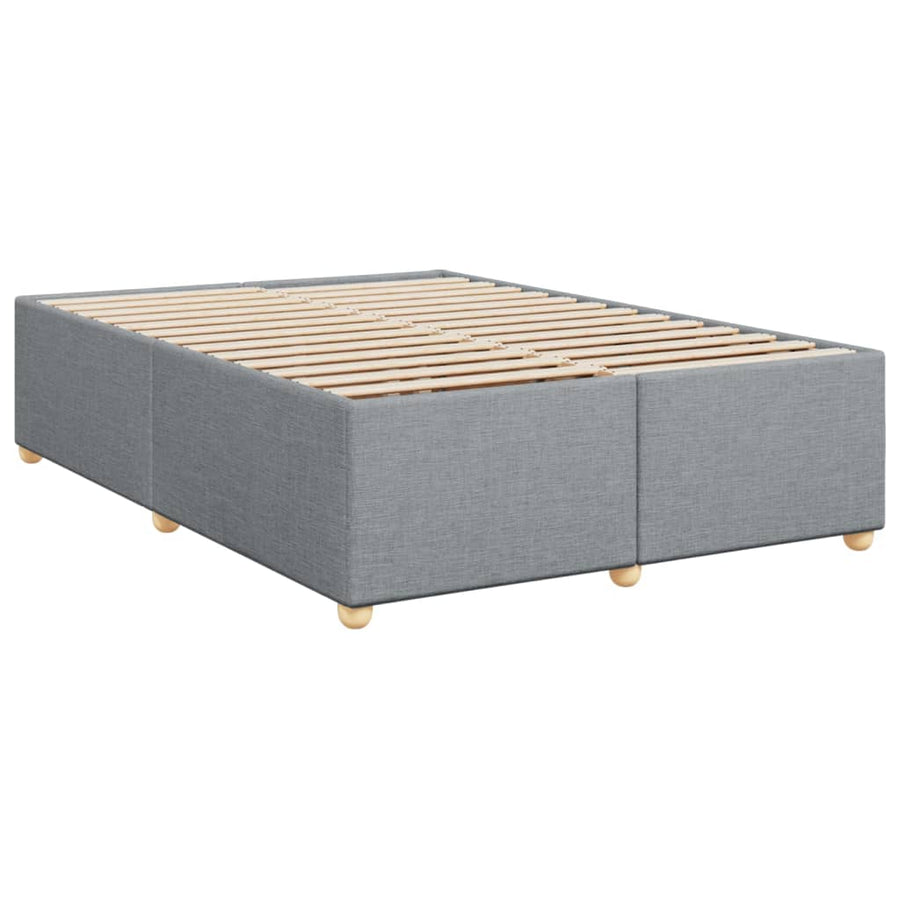 Boxspring met matras stof lichtgrijs 140x200 cm
