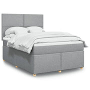 Boxspring met matras 140x200 cm lichtgrijs