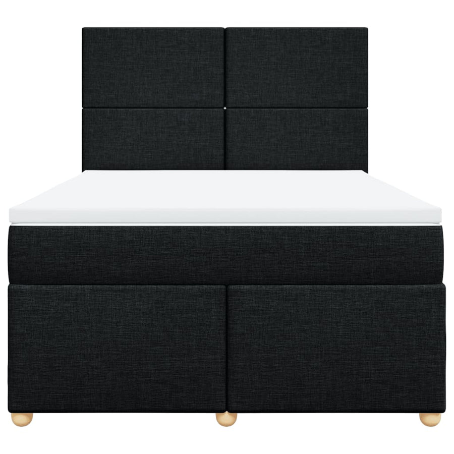 Boxspring met matras stof zwart 140x200 cm