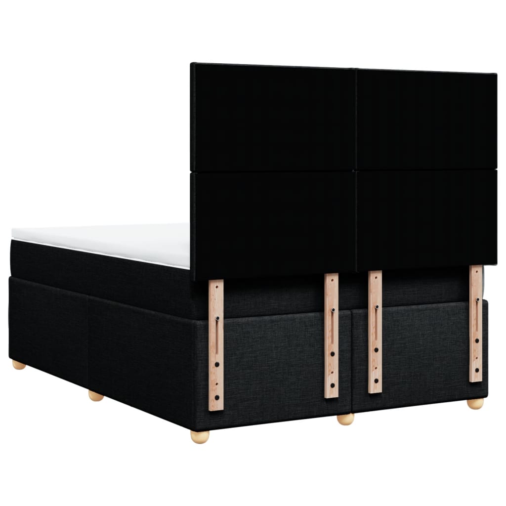 Boxspring met matras stof zwart 140x200 cm
