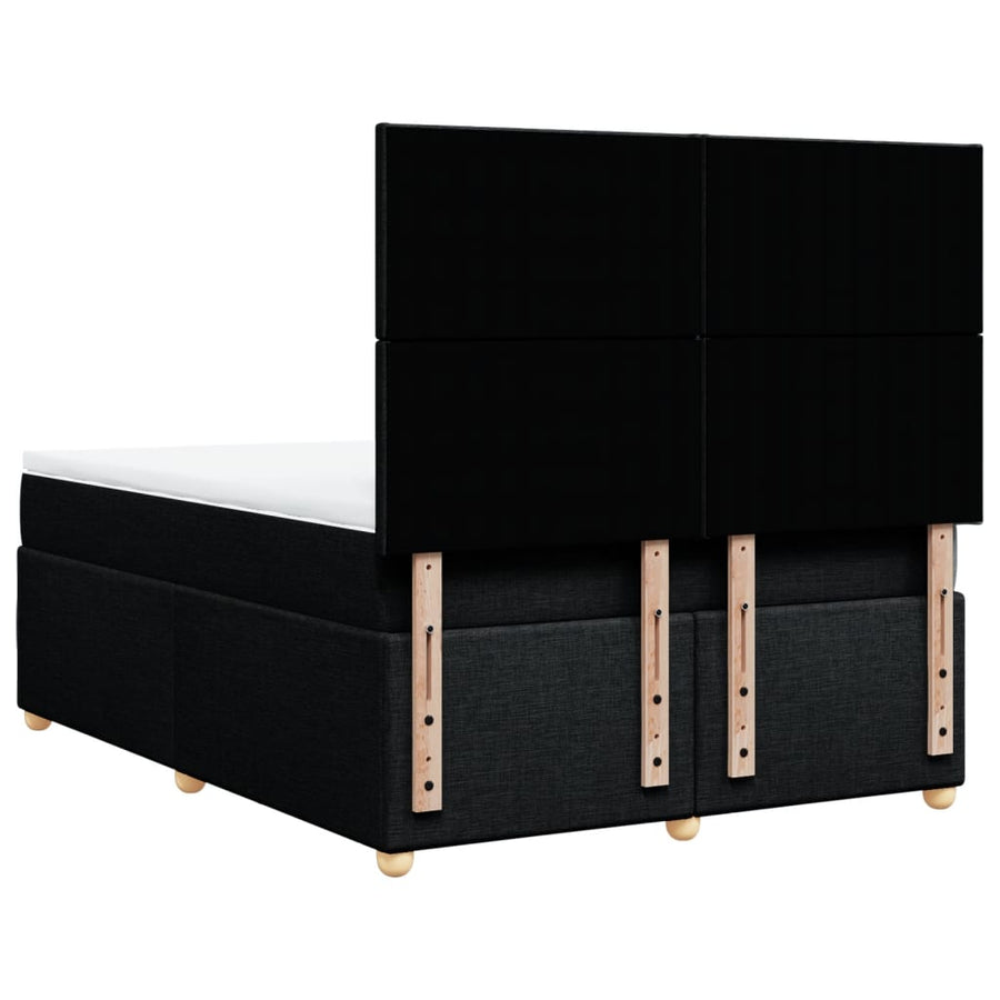 Boxspring met matras stof zwart 140x200 cm