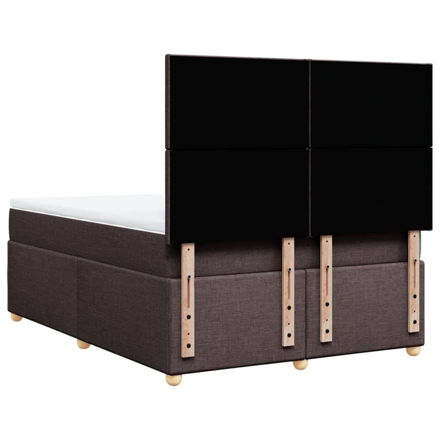 Boxspring met matras stof donkerbruin 140x200 cm