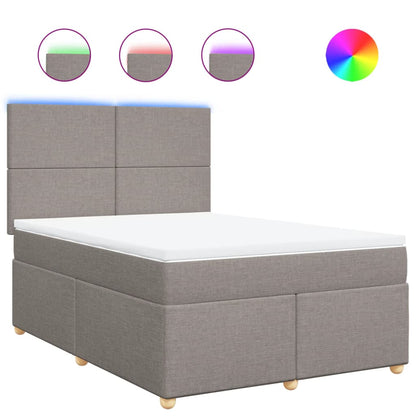 Boxspring met matras stof taupe 140x200 cm