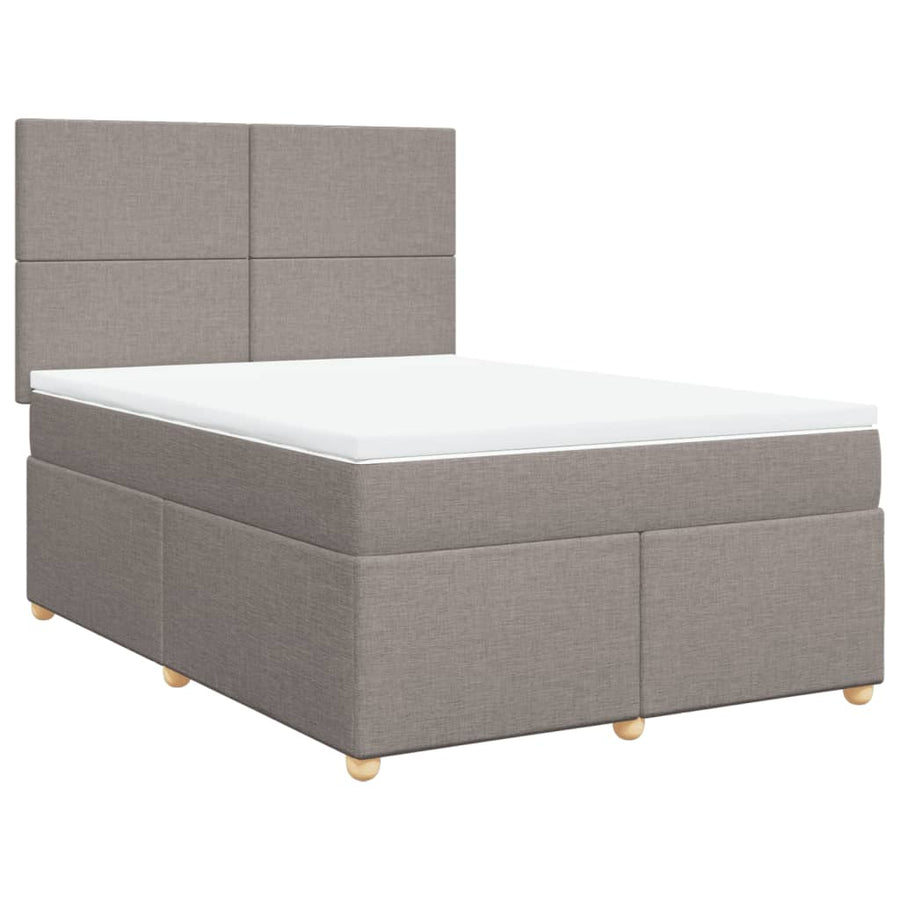 Boxspring met matras stof taupe 140x200 cm