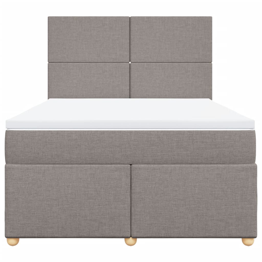 Boxspring met matras stof taupe 140x200 cm