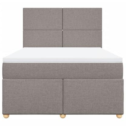 Boxspring met matras stof taupe 140x200 cm
