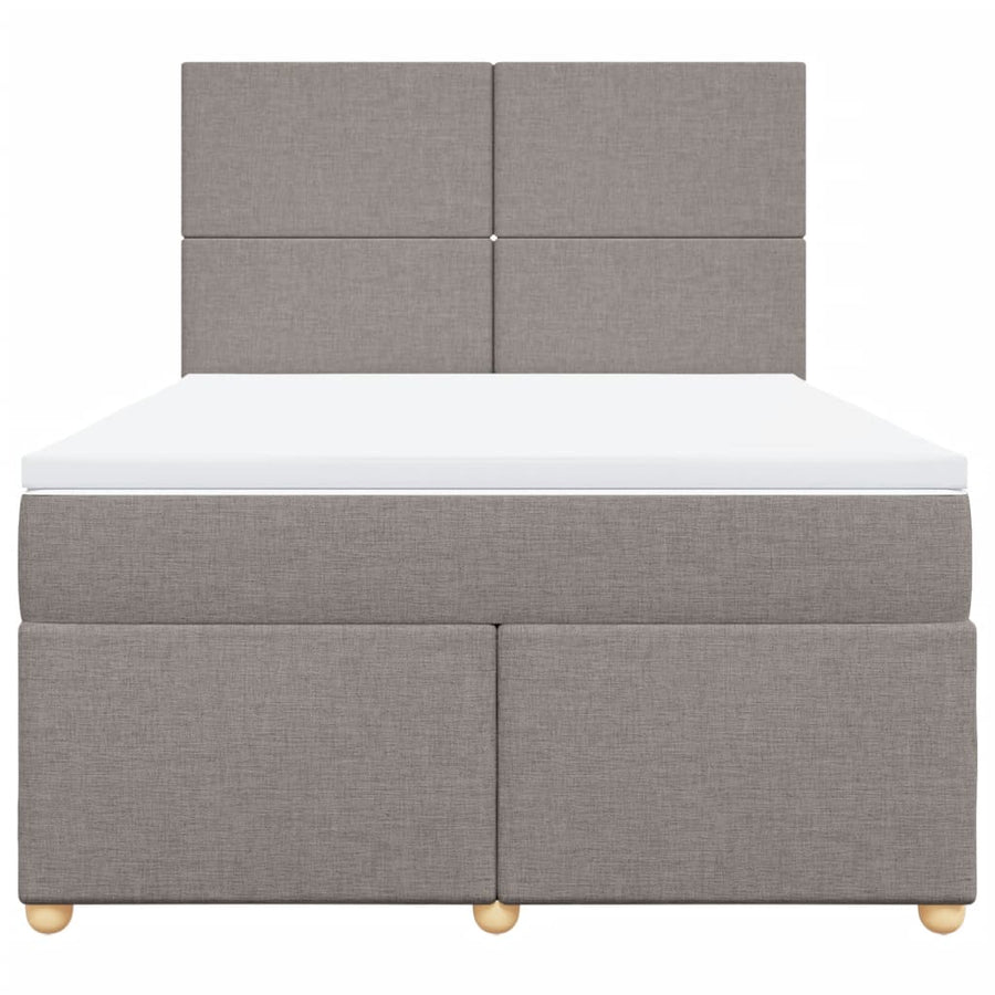 Boxspring met matras stof taupe 140x200 cm