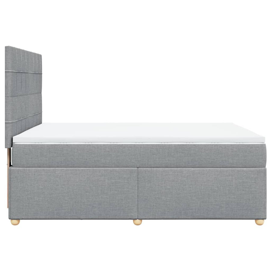 Boxspring met matras stof lichtgrijs 140x200 cm