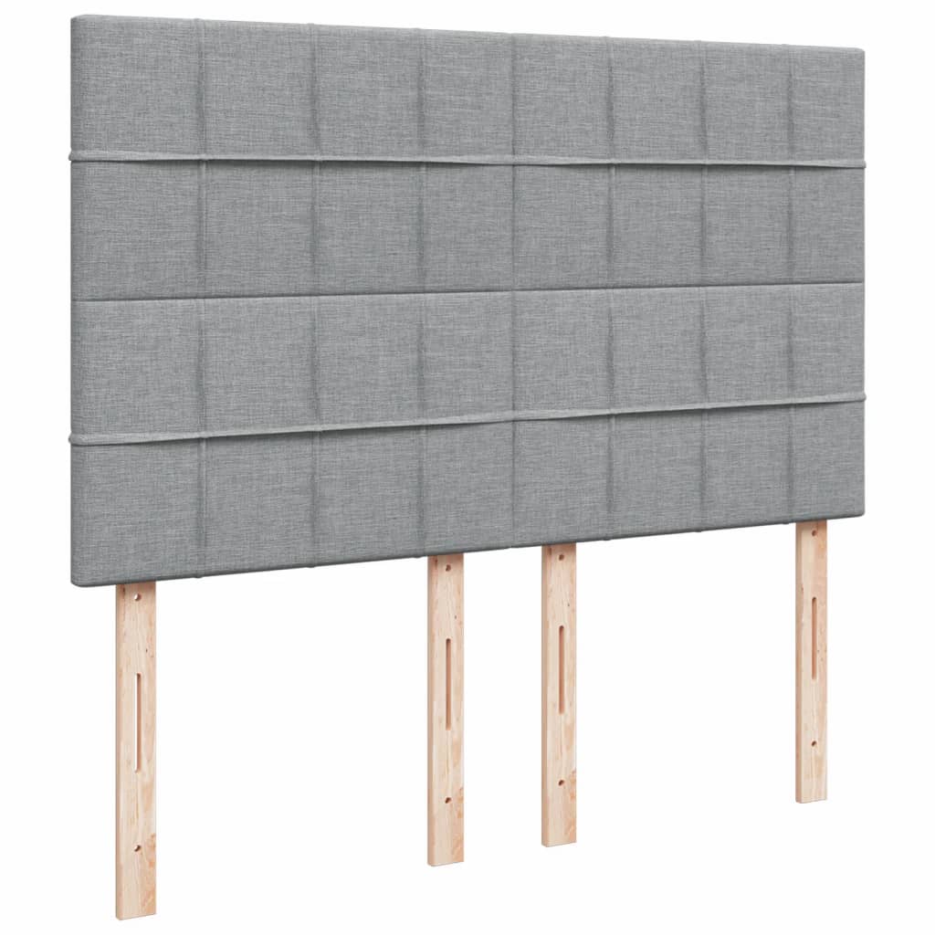 Boxspring met matras stof lichtgrijs 140x200 cm